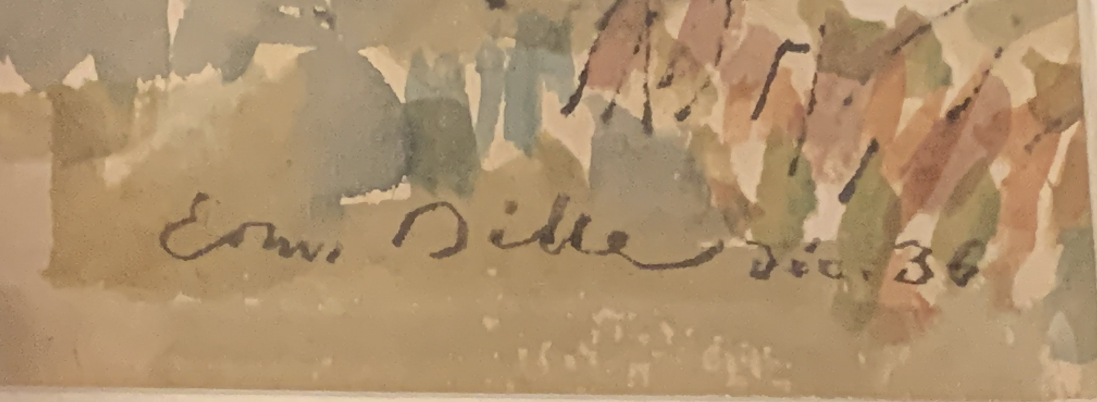 Signature – Edmond Bille Paysage maritime, 1936